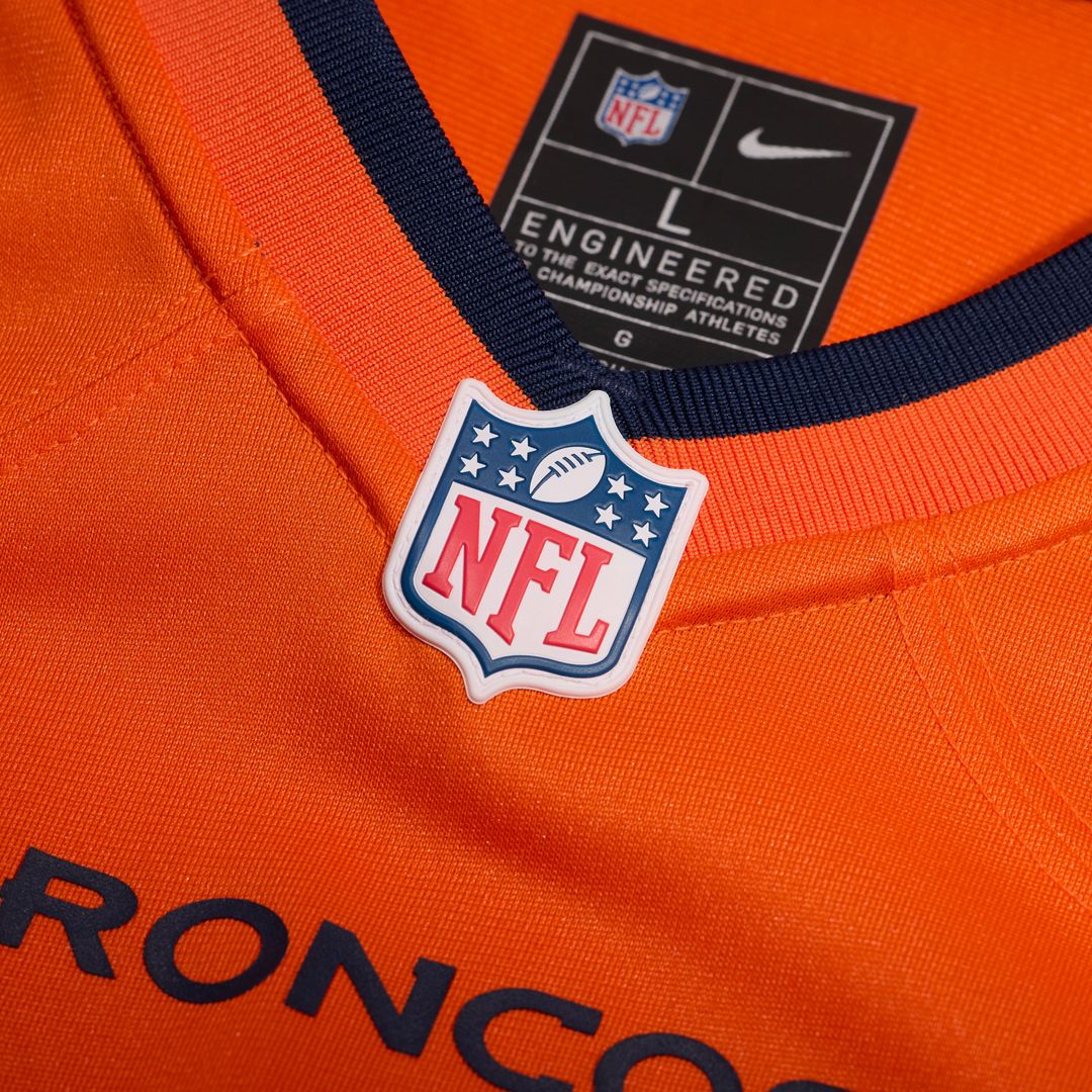 Denver Broncos Tyler Onyedim Orange Game Jersey product image 6, provided for visual reference and product detail review