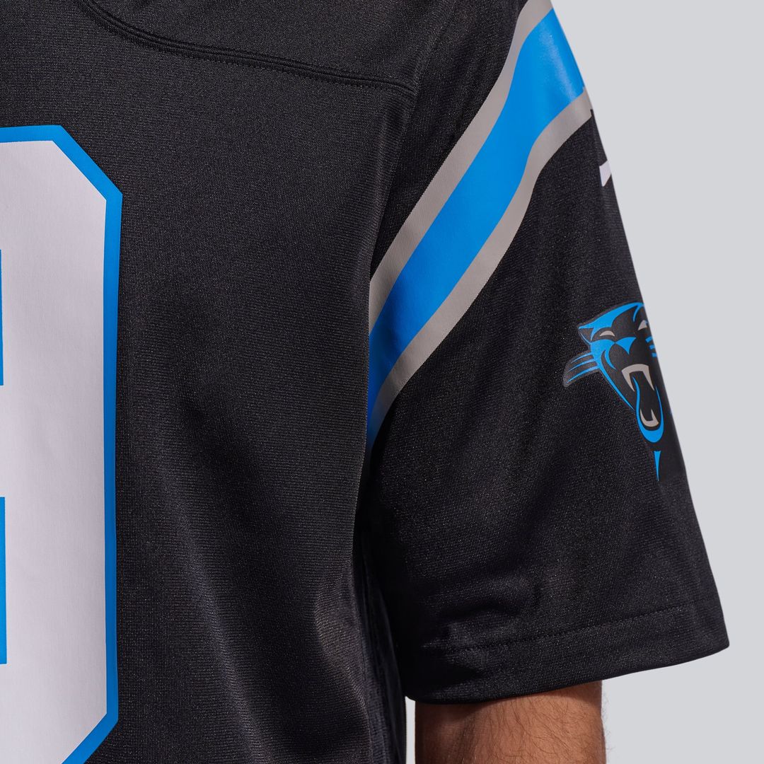 Carolina Panthers Bryce Young Black Team Game Jersey product image 13, provided for visual reference and product detail