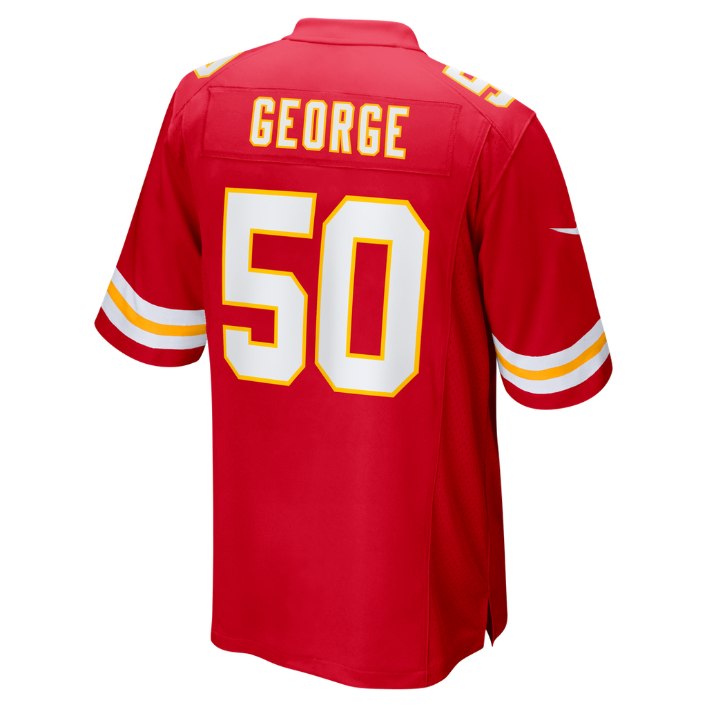 Kansas City Chiefs Brandon George Red Team Game Jersey product image 3, provided for visual reference and product detail