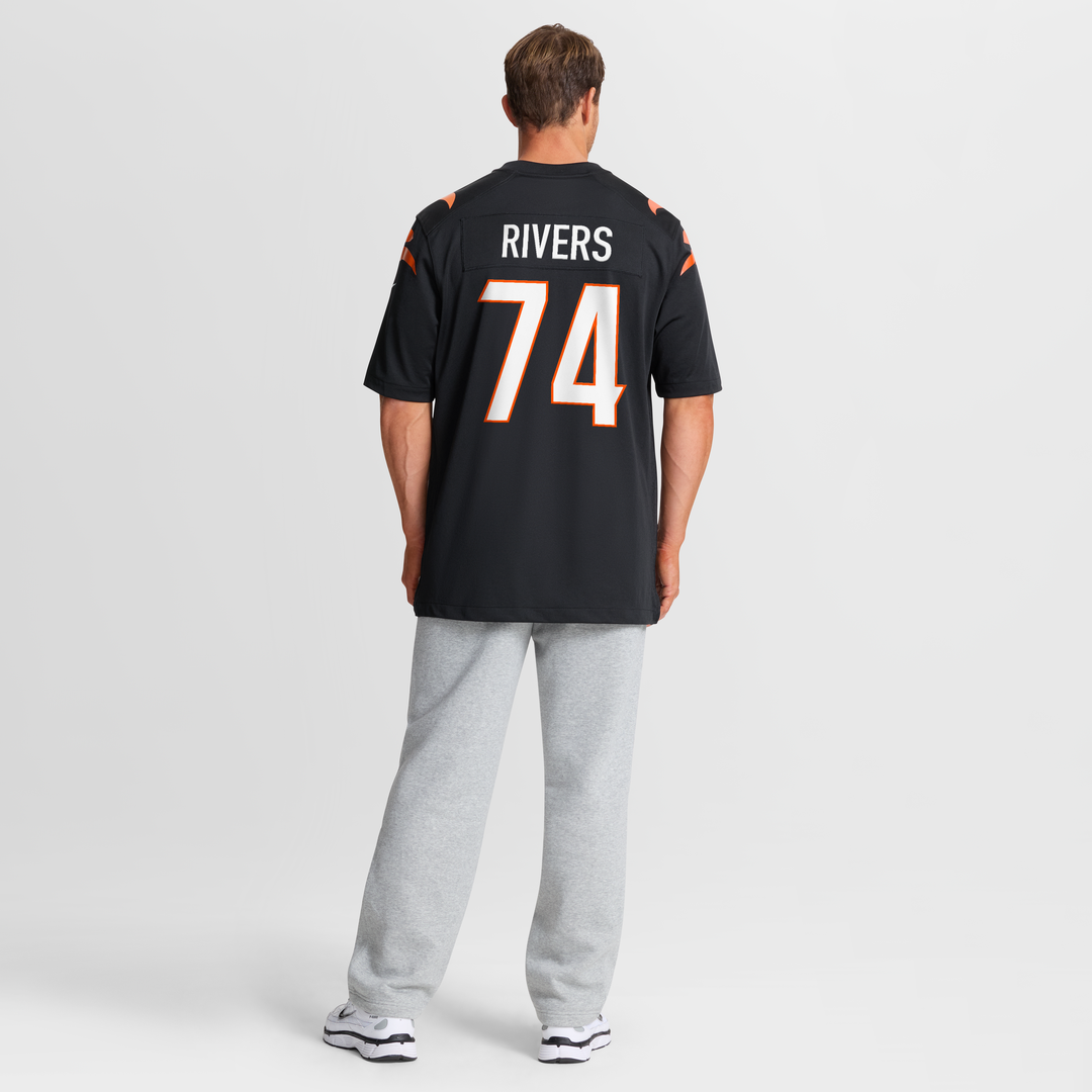 Cincinnati Bengals Jalen Rivers Black Team Game Jersey product image 8, provided for visual reference and product detail