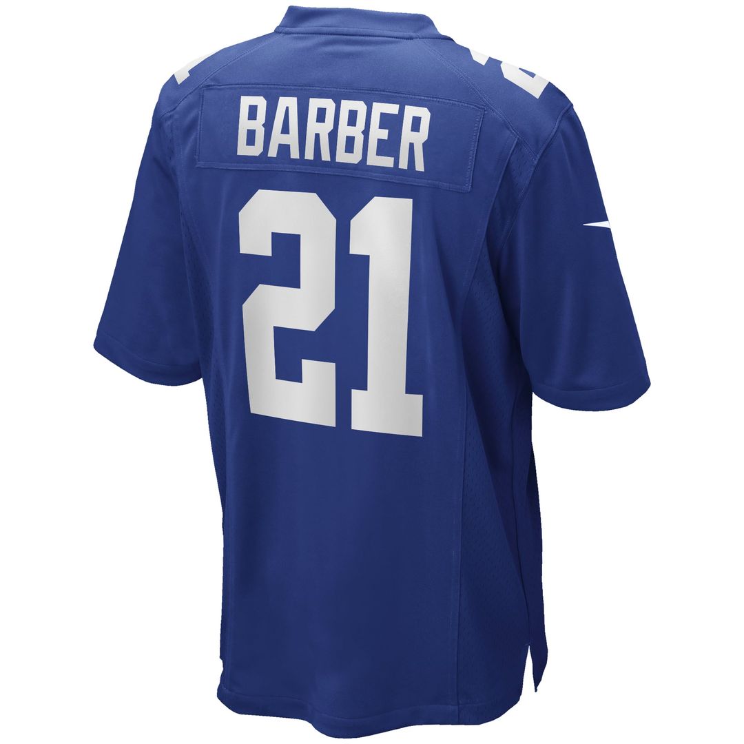 New York Giants Tiki Barber Royal Game Retired Player Jersey product image 3, provided for visual reference and product