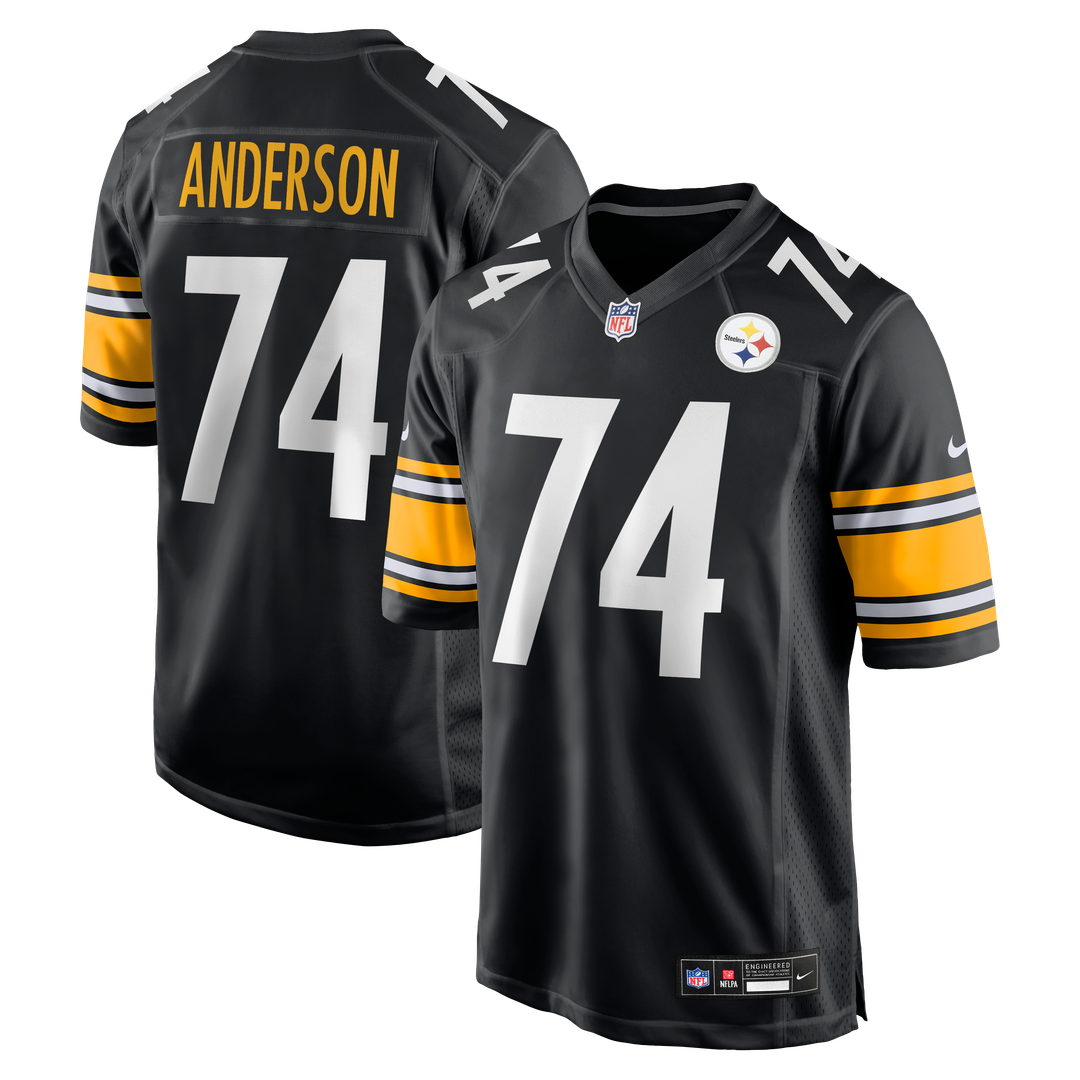 Pittsburgh Steelers Spencer Anderson Black Game Jersey product image 1, provided for visual reference and product detail