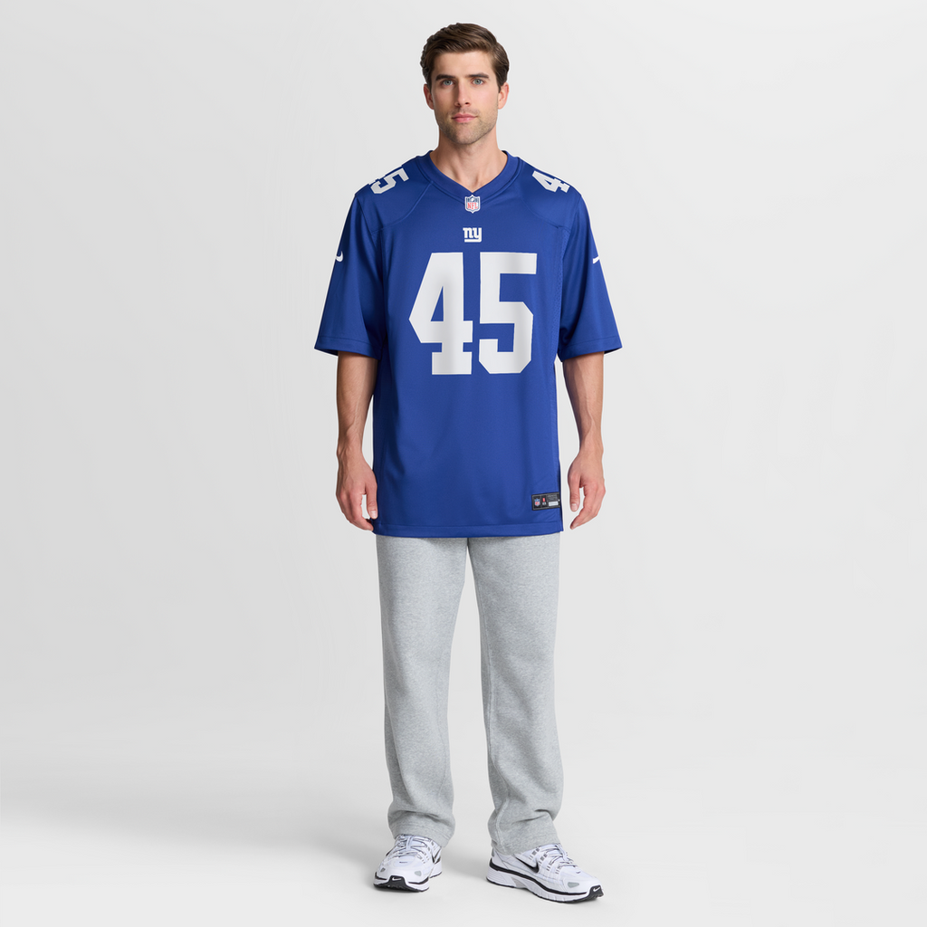New York Giants Patrick Ricard Royal Team Game Jersey product image 4, provided for visual reference and product detail