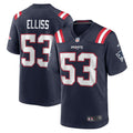 New England Patriots Christian Elliss Navy Game Jersey product image 1, provided for visual reference and product detail