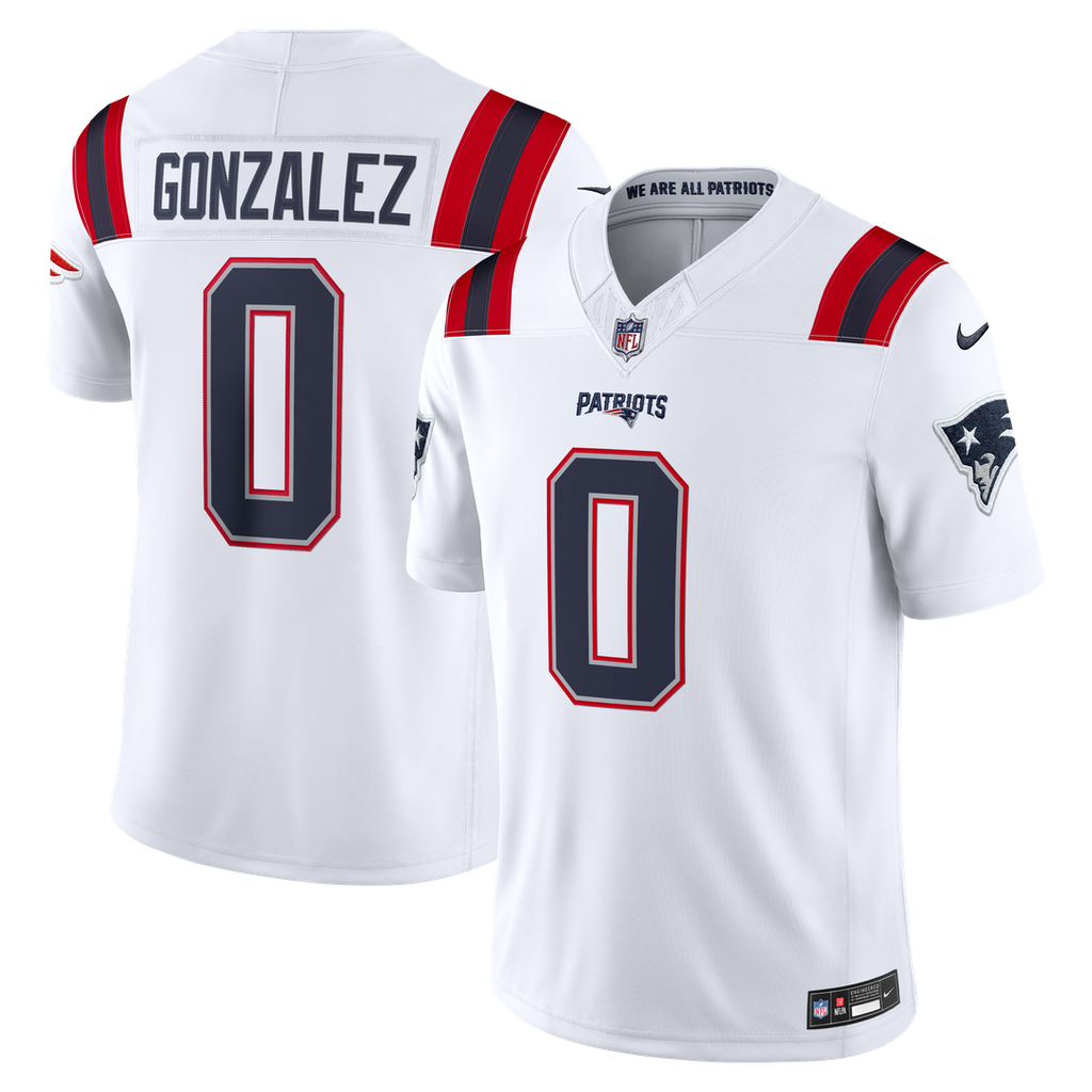 New England Patriots Christian Gonzalez Navy Team Vapor F.U.S.E. Stitched Limited Jersey product image 10, provided for