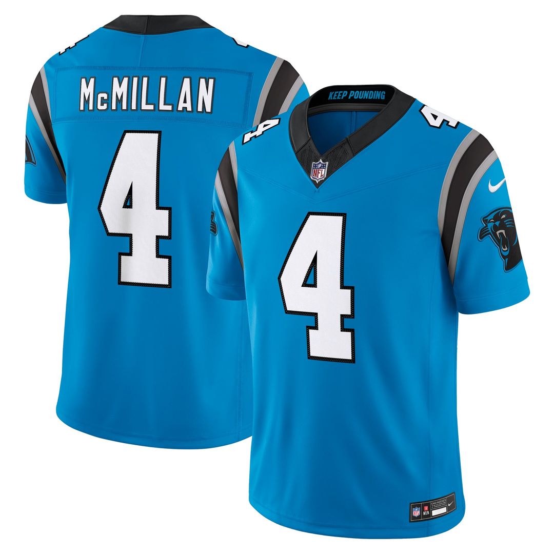 Carolina Panthers Tetairoa McMillan Blue Alternate Vapor F.U.S.E. Stitched Limited Jersey product image 1, provided for