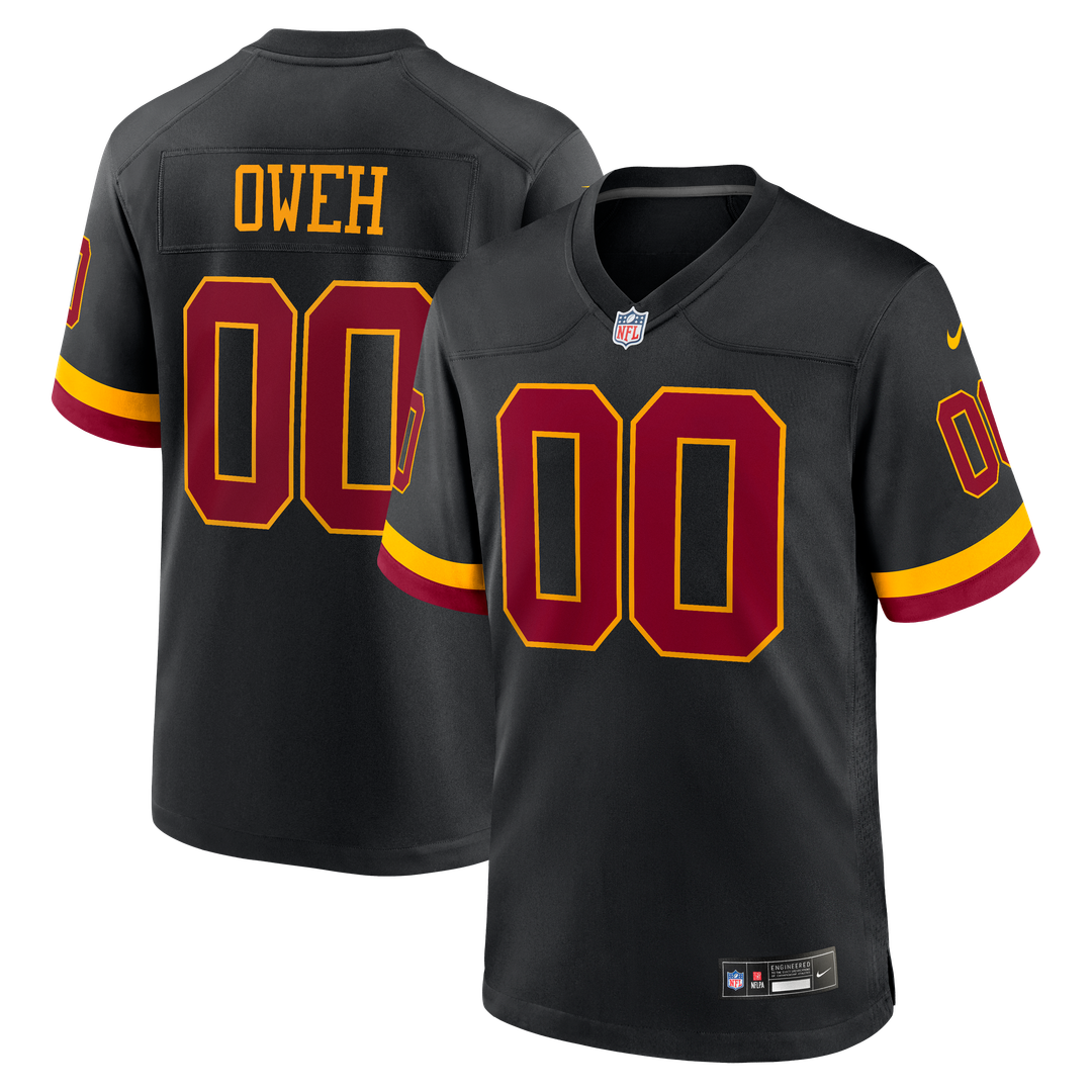 Washington Commanders Odafe Oweh Black Hail Raiser Alternate Game Jersey product image 4, provided for visual reference and