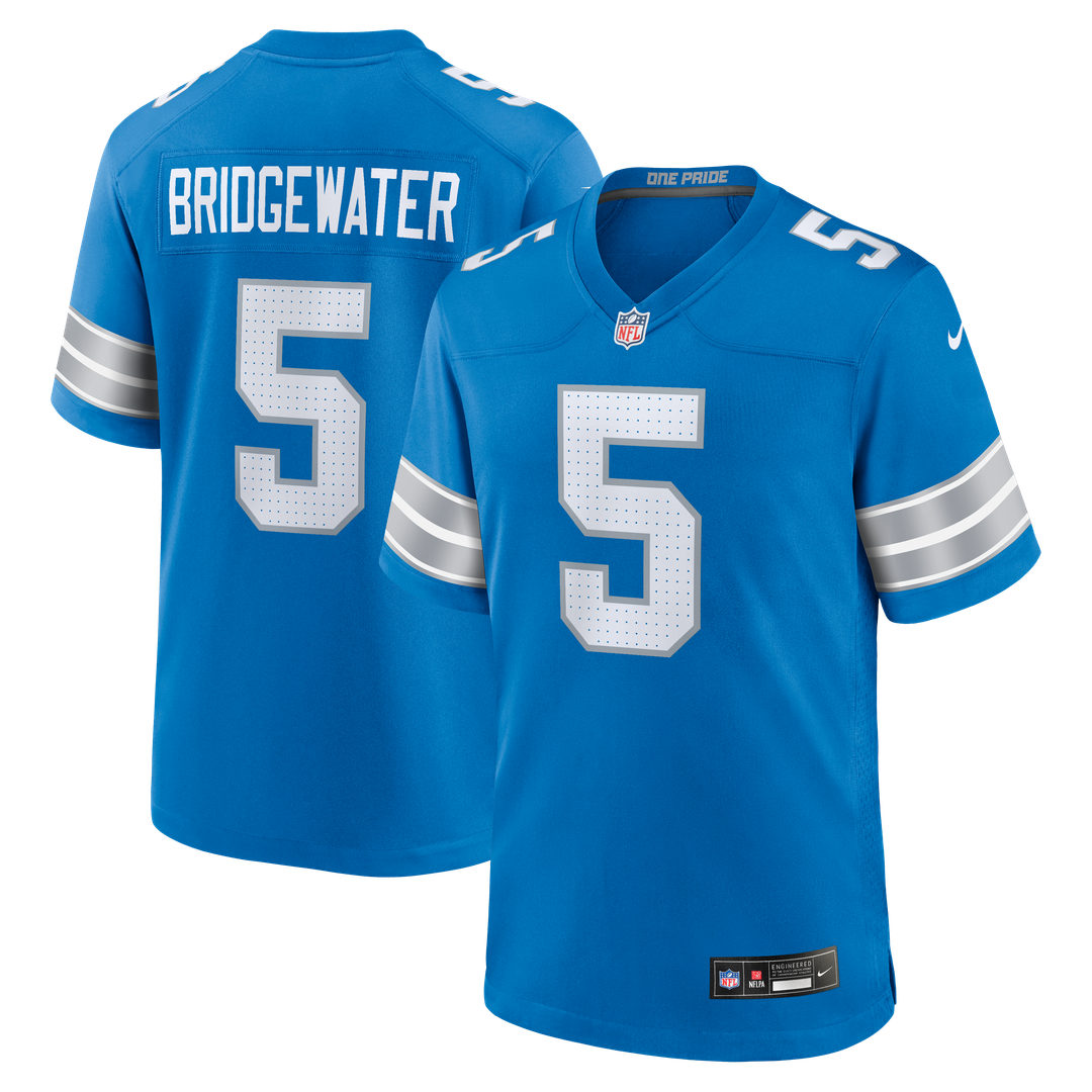 Detroit Lions Teddy Bridgewater Blue Team Game Jersey product image 1, provided for visual reference and product detail