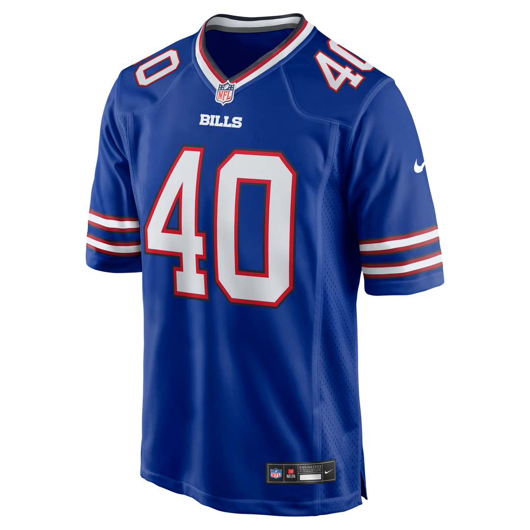 Buffalo Bills Matthew Wright Royal Team Game Jersey product image 2, provided for visual reference and product detail review