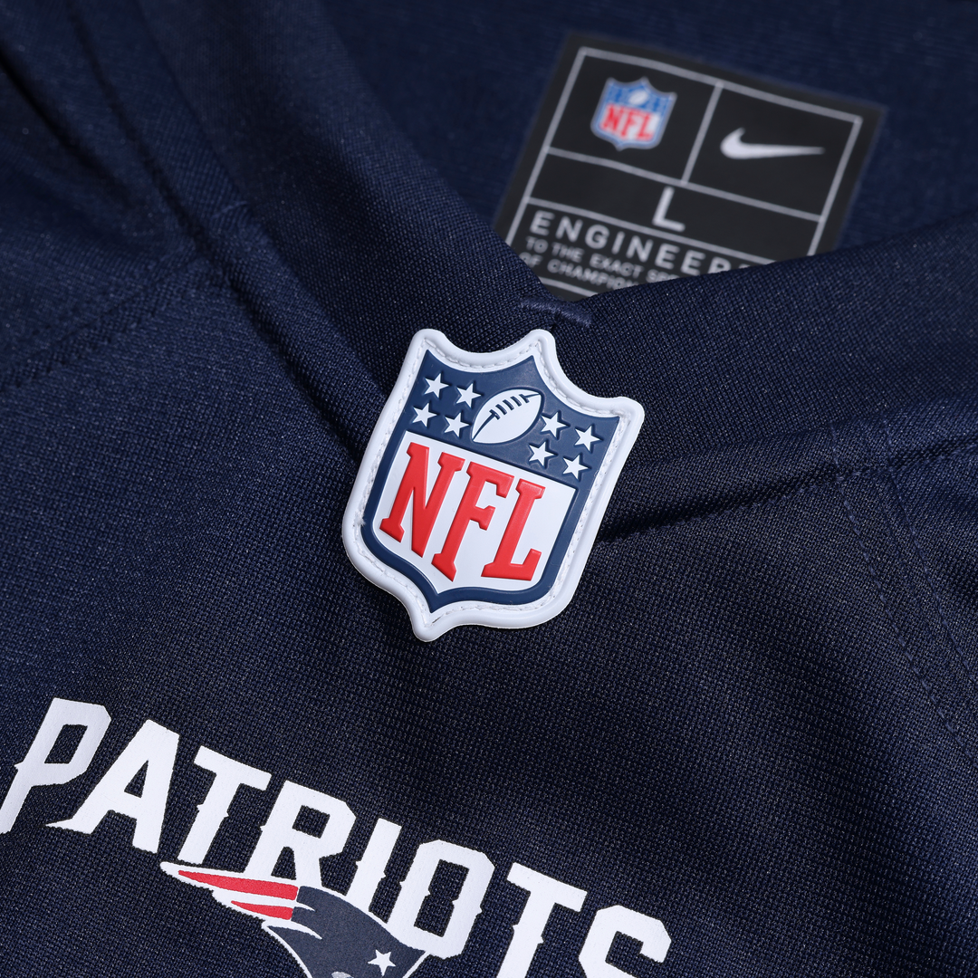 New England Patriots TreVeyon Henderson Navy 2025 NFL Draft Game Jersey product image 4, provided for visual reference and