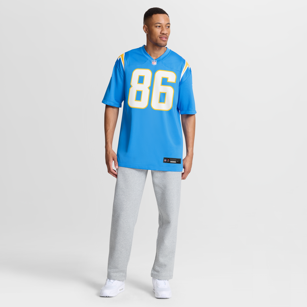 Los Angeles Chargers Oronde Gadsden Powder Blue Team Game Jersey product image 7, provided for visual reference and product