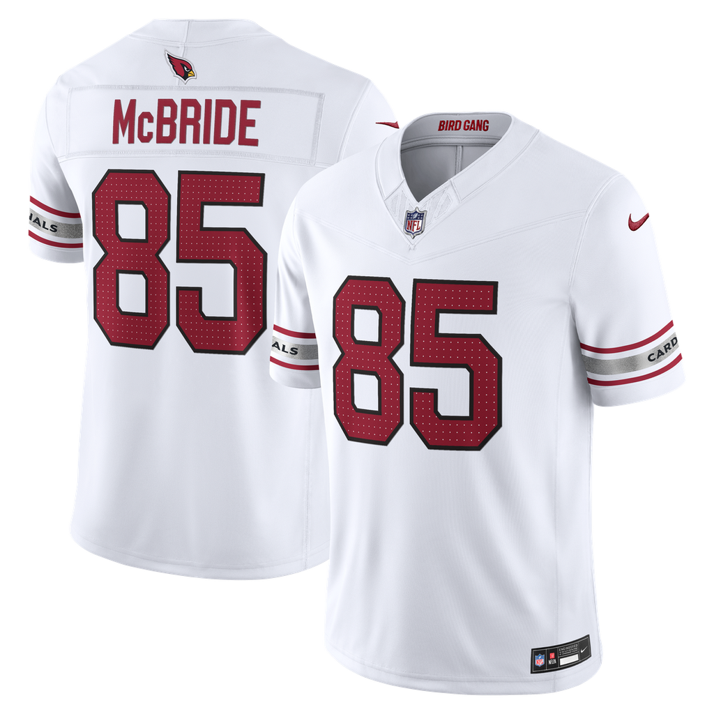 Arizona Cardinals Trey McBride White Vapor F.U.S.E. Stitched Limited Jersey product image 1, provided for visual reference