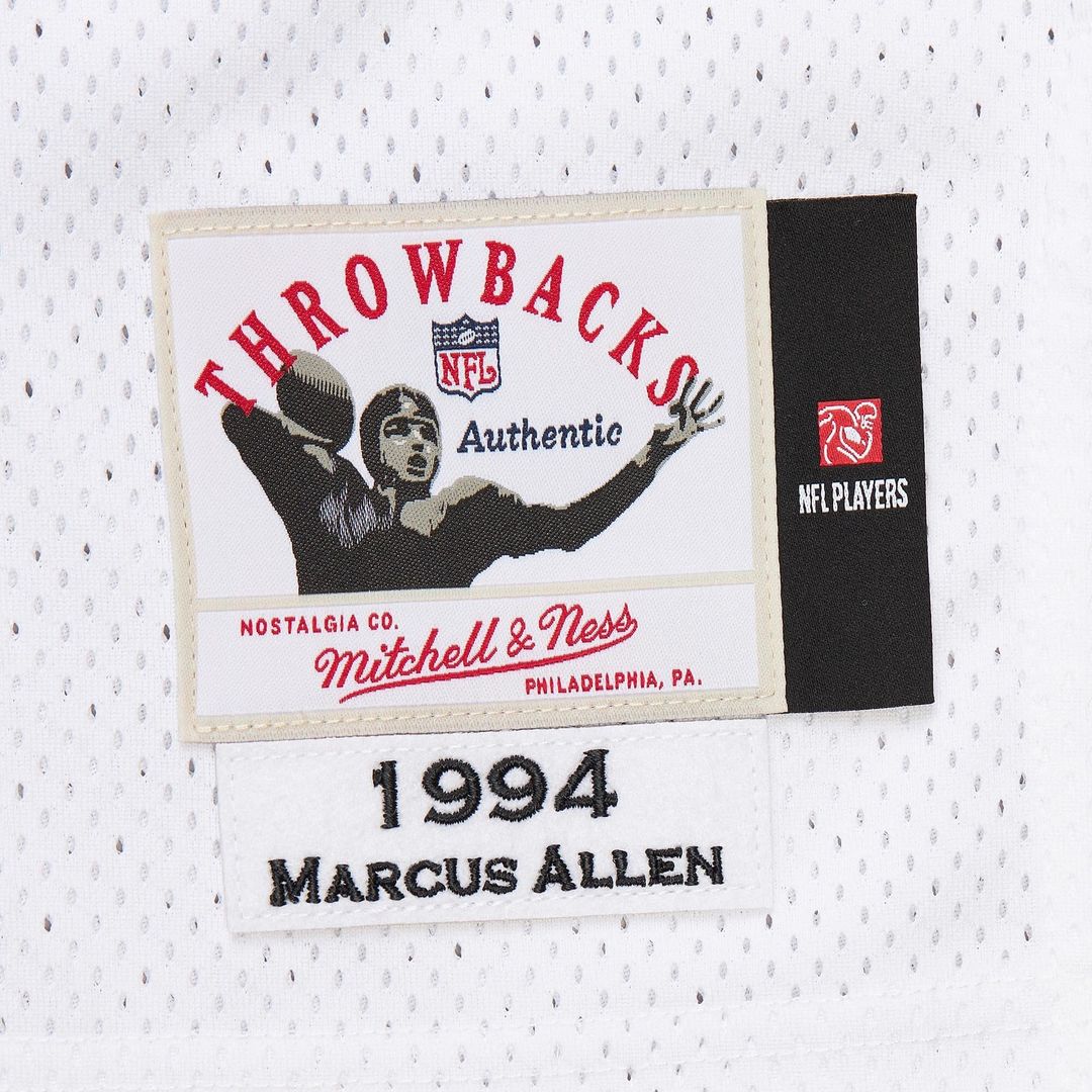 Kansas City Chiefs 1994 Marcus Allen White Authentic Throwback Retired Player Jersey product image 7, provided for visual