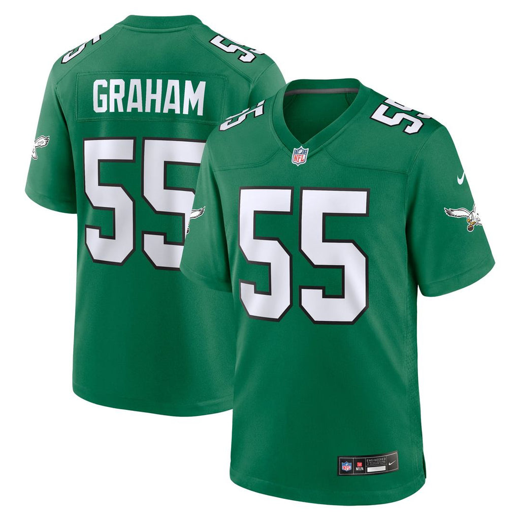 Philadelphia Eagles Brandon Graham Kelly Green Alternate Game Jersey product image 1, provided for visual reference and