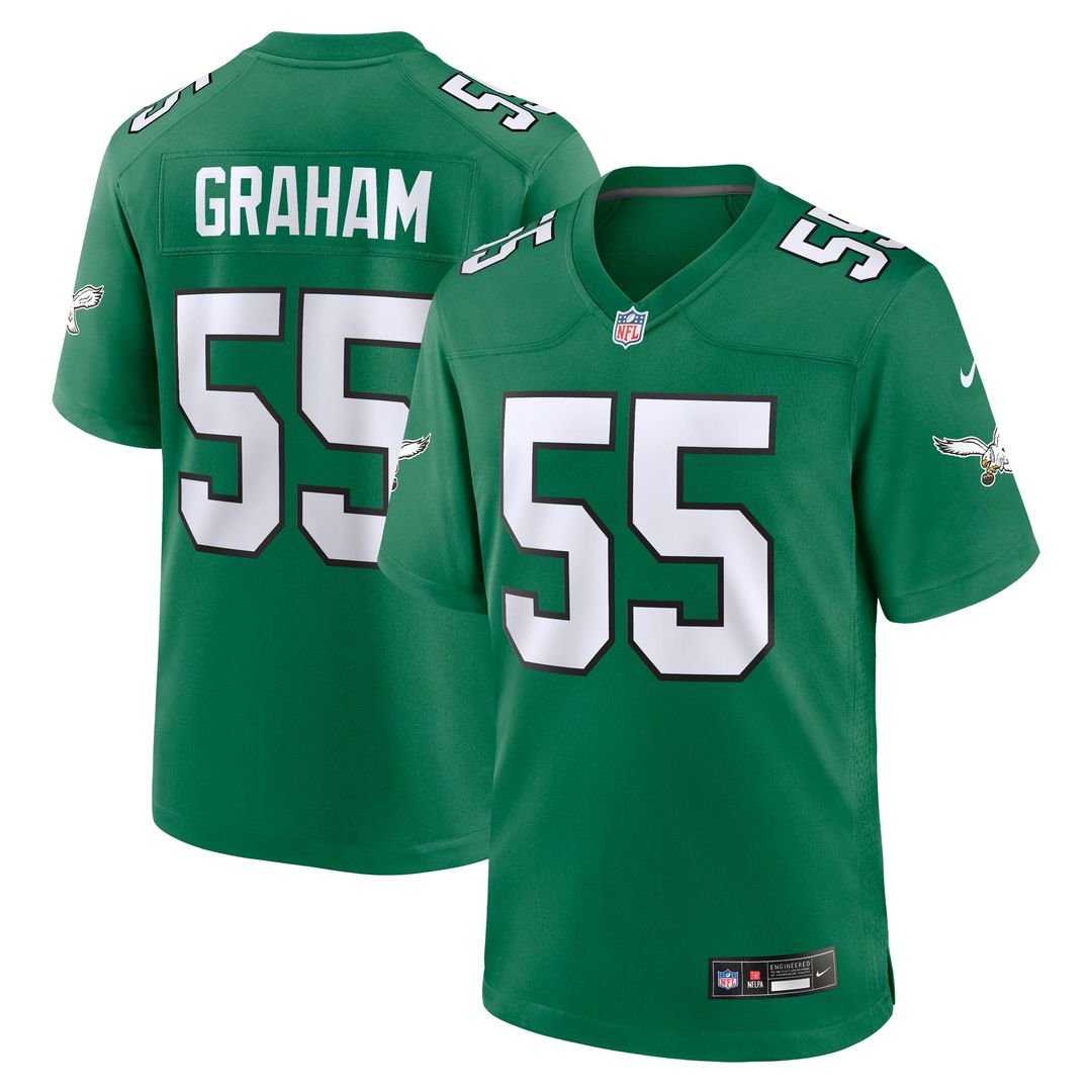 Philadelphia Eagles Brandon Graham Kelly Green Alternate Game Jersey product image 1, provided for visual reference and