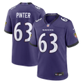 Baltimore Ravens Danny Pinter Purple Team Game Jersey product image 1, provided for visual reference and product detail