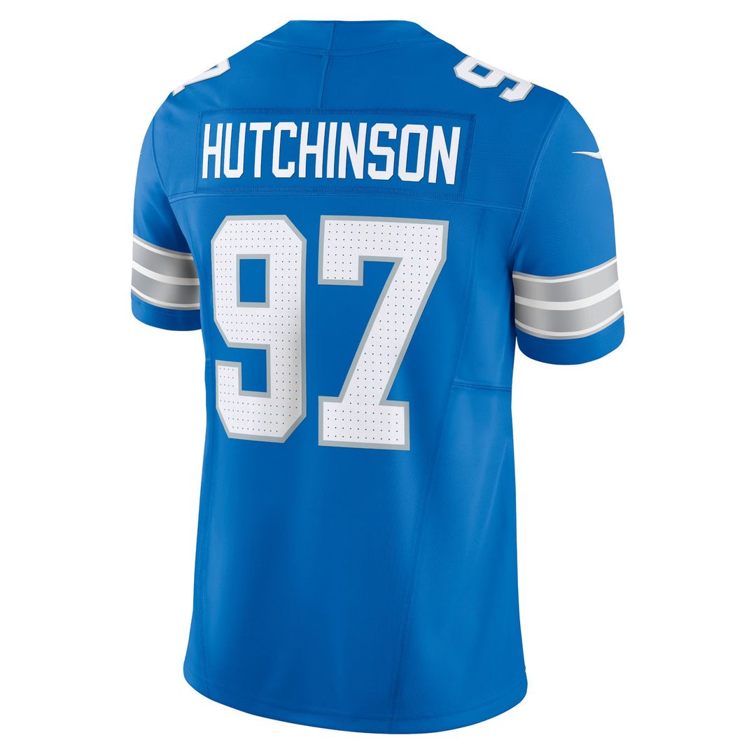 Detroit Lions Aidan Hutchinson Blue Team Vapor F.U.S.E. Limited Jersey product image 3, provided for visual reference and