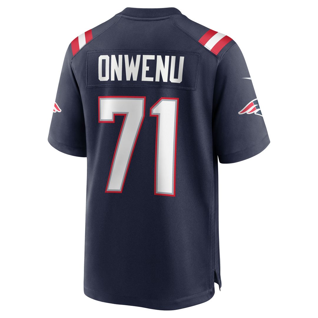 New England Patriots Mike Onwenu Navy Team Game Jersey product image 3, provided for visual reference and product detail