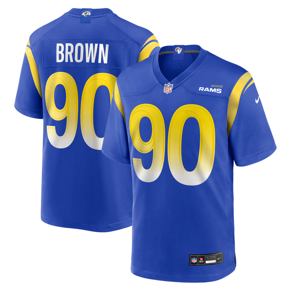 Los Angeles Rams Earnest Brown IV Royal Team Game Jersey product image 1, provided for visual reference and product detail
