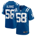 Indianapolis Colts Austin Ajiake Royal Game Jersey product image 1, provided for visual reference and product detail review