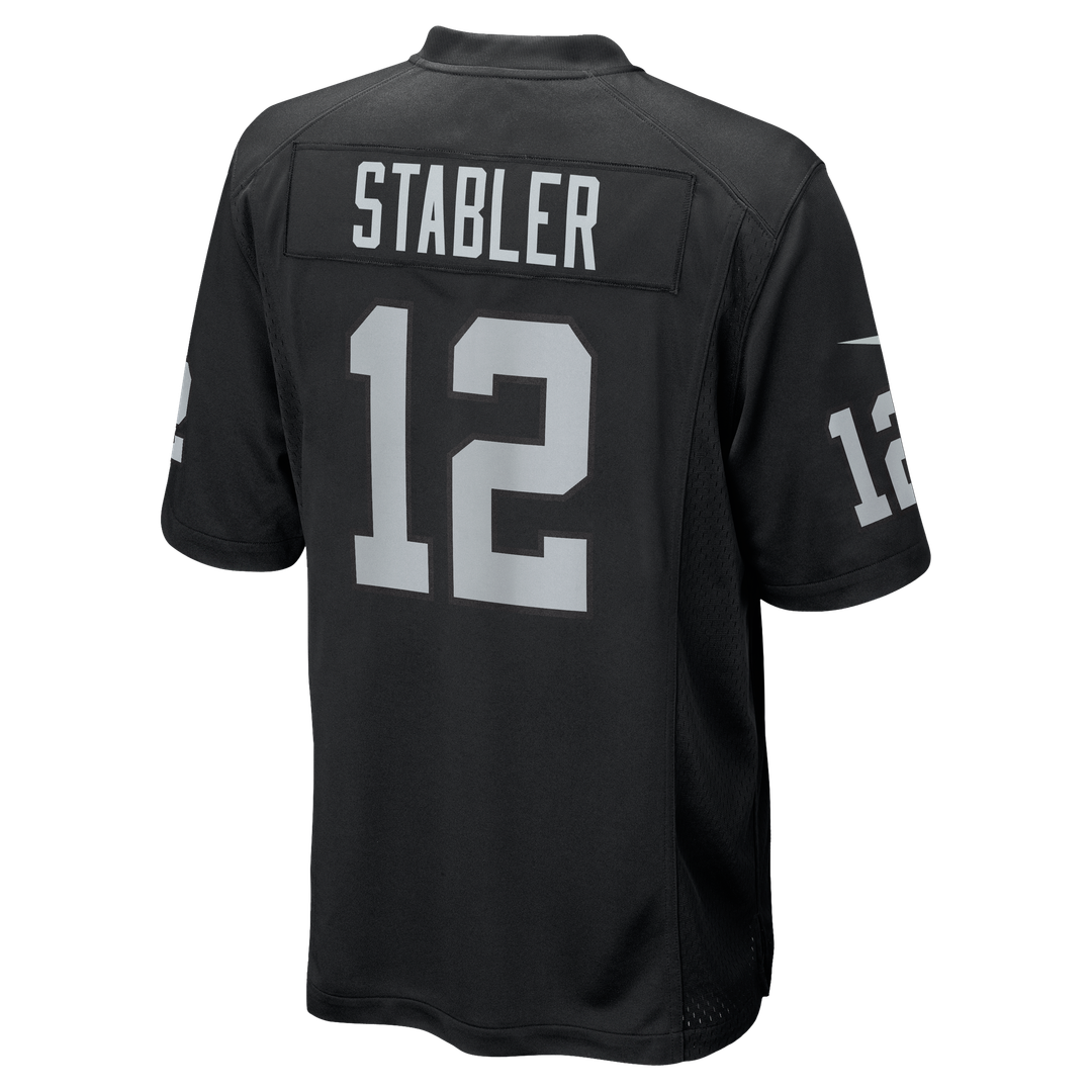 Las Vegas Raiders Ken Stabler Black Game Retired Player Jersey product image 3, provided for visual reference and product
