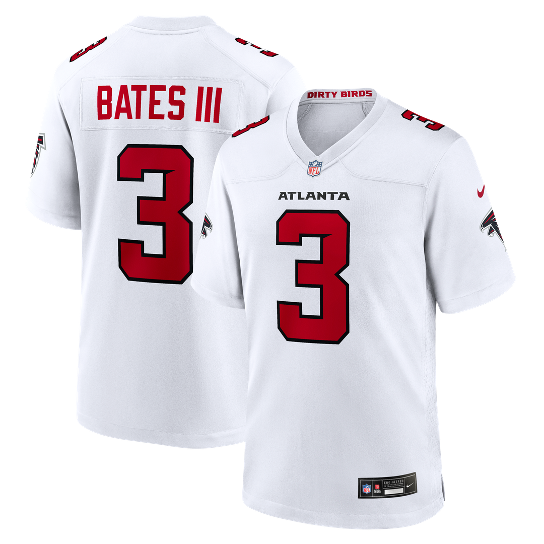 Atlanta Falcons Jessie Bates III White Game Jersey product image 8, provided for visual reference and product detail review