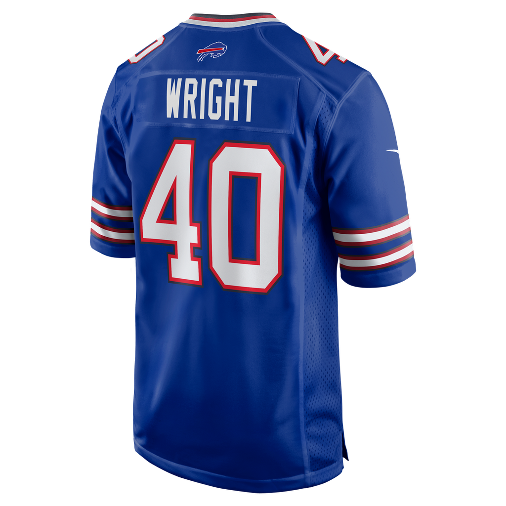Buffalo Bills Matthew Wright Royal Team Game Jersey product image 3, provided for visual reference and product detail review