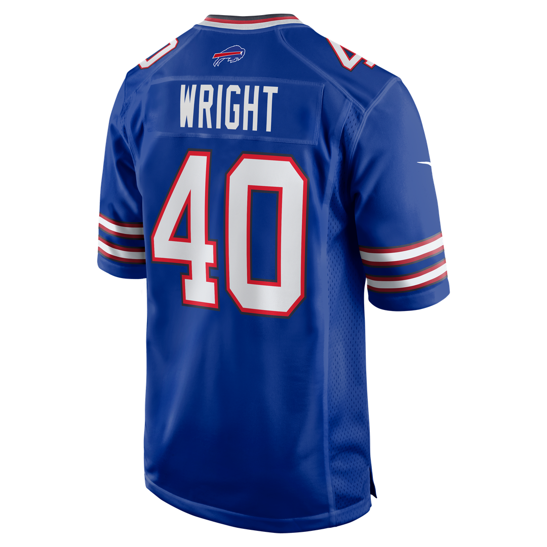 Buffalo Bills Matthew Wright Royal Team Game Jersey product image 3, provided for visual reference and product detail review