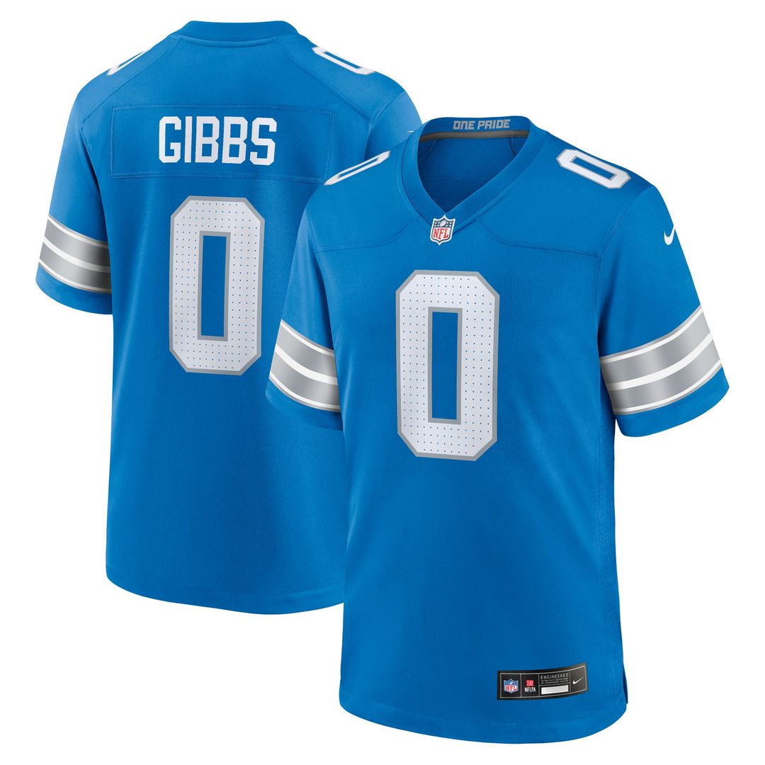 Detroit Lions Jahmyr Gibbs White Game Player Jersey product image 20, provided for visual reference and product detail review