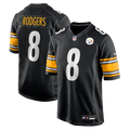 Pittsburgh Steelers Aaron Rodgers Black Game Jersey product image 1, provided for visual reference and product detail review