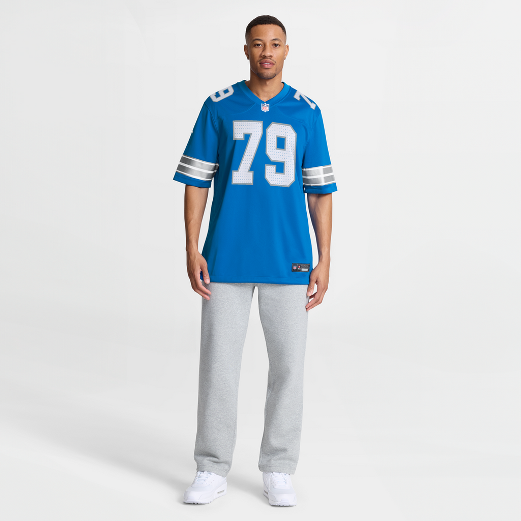 Detroit Lions Larry Borom Blue Team Game Jersey product image 4, provided for visual reference and product detail review