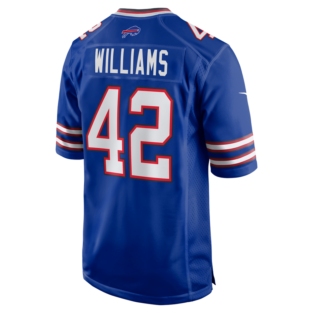 Buffalo Bills Dorian Williams Royal Home Game Jersey product image 3, provided for visual reference and product detail review