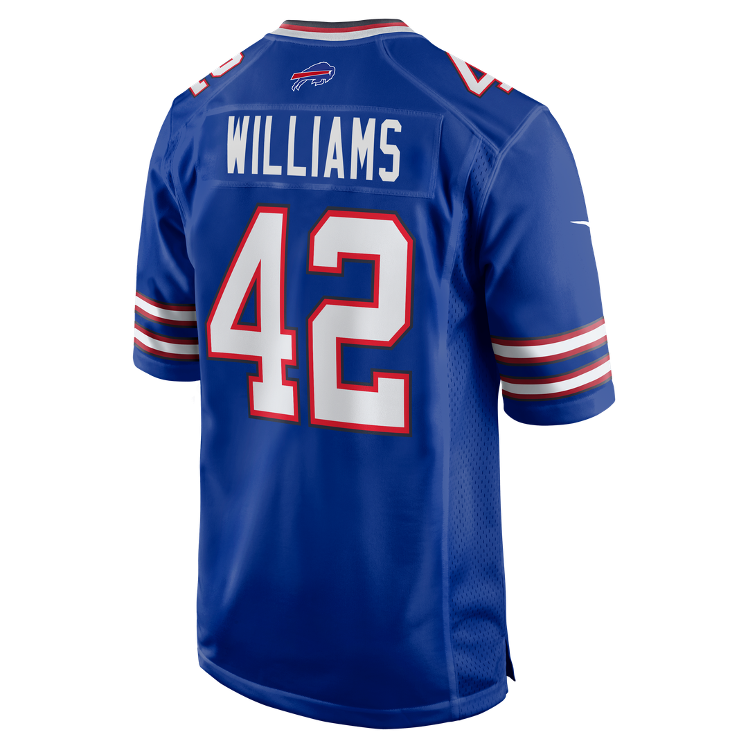 Buffalo Bills Dorian Williams Royal Home Game Jersey product image 3, provided for visual reference and product detail review