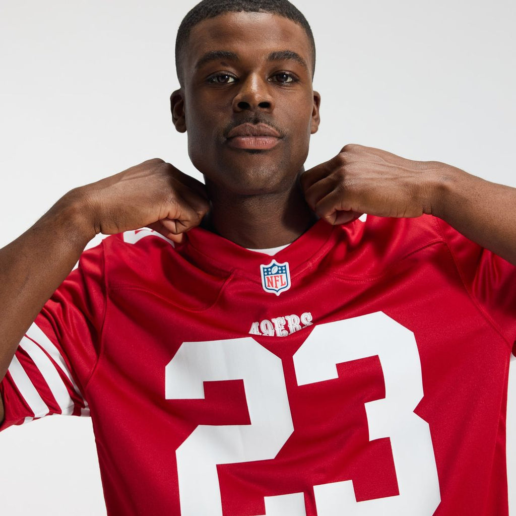 San Francisco 49ers Christian McCaffrey Scarlet Game Player Jersey product image 20, provided for visual reference and