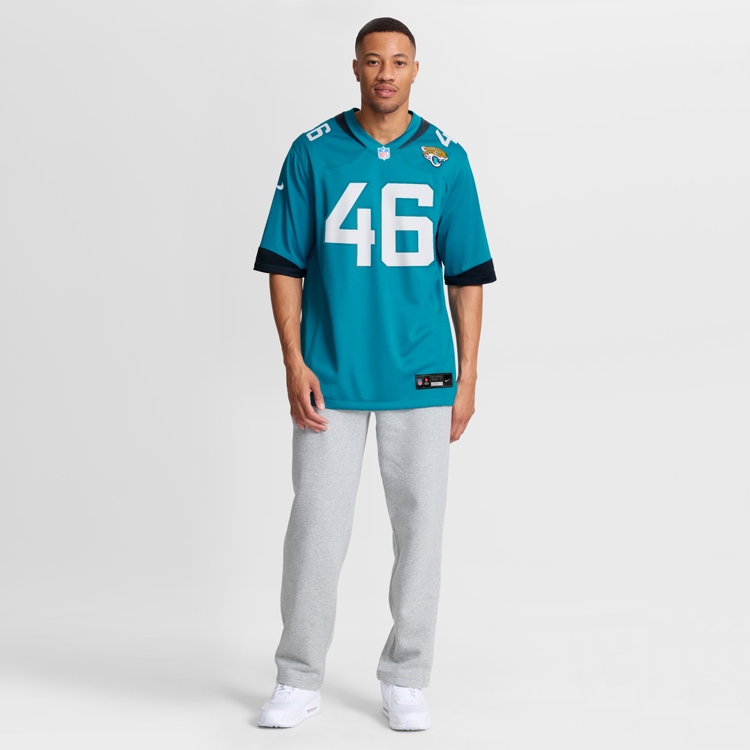 Jacksonville Jaguars Ross Matiscik Teal Game Jersey product image 15, provided for visual reference and product detail review