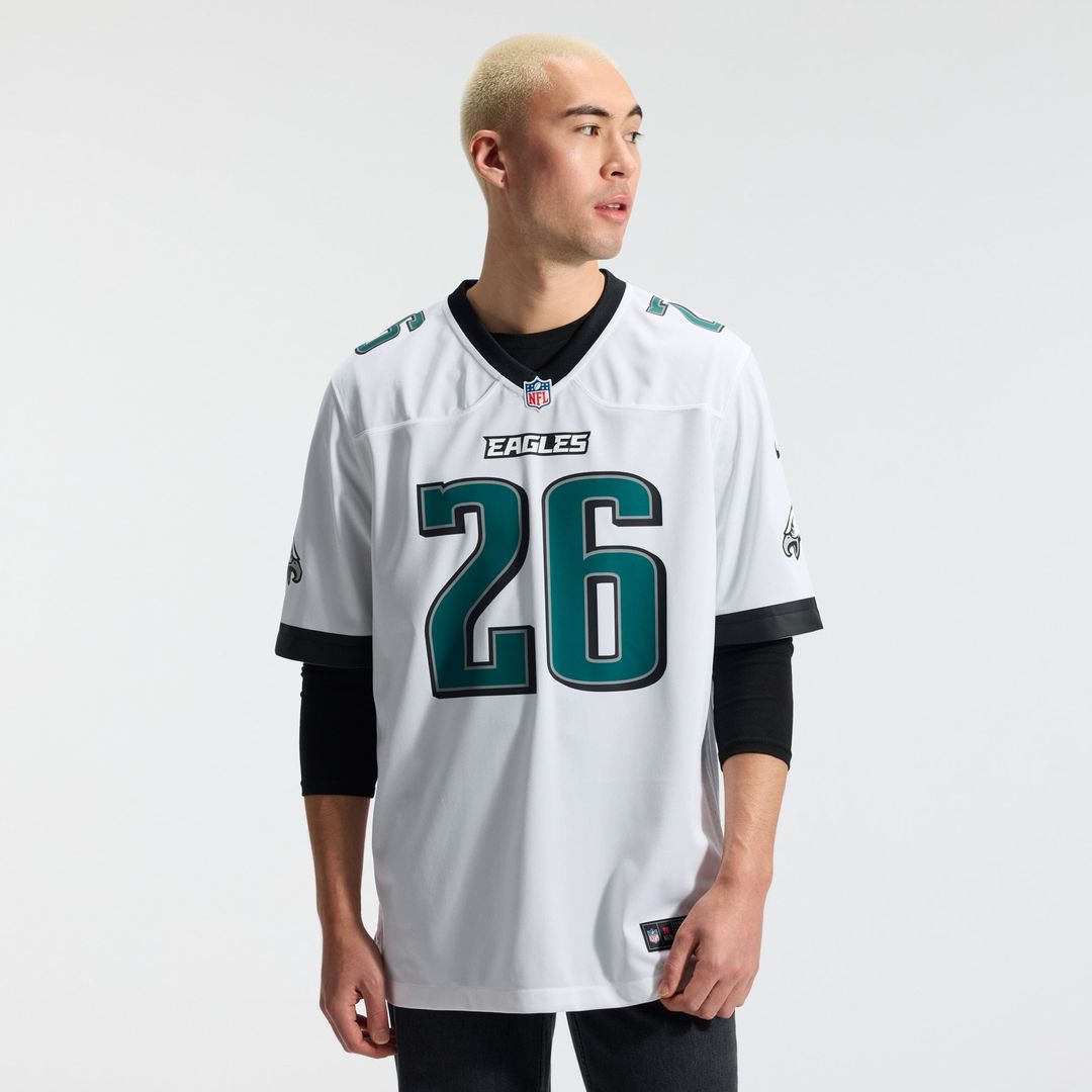 Philadelphia Eagles Saquon Barkley White Game Jersey product image 15, provided for visual reference and product detail