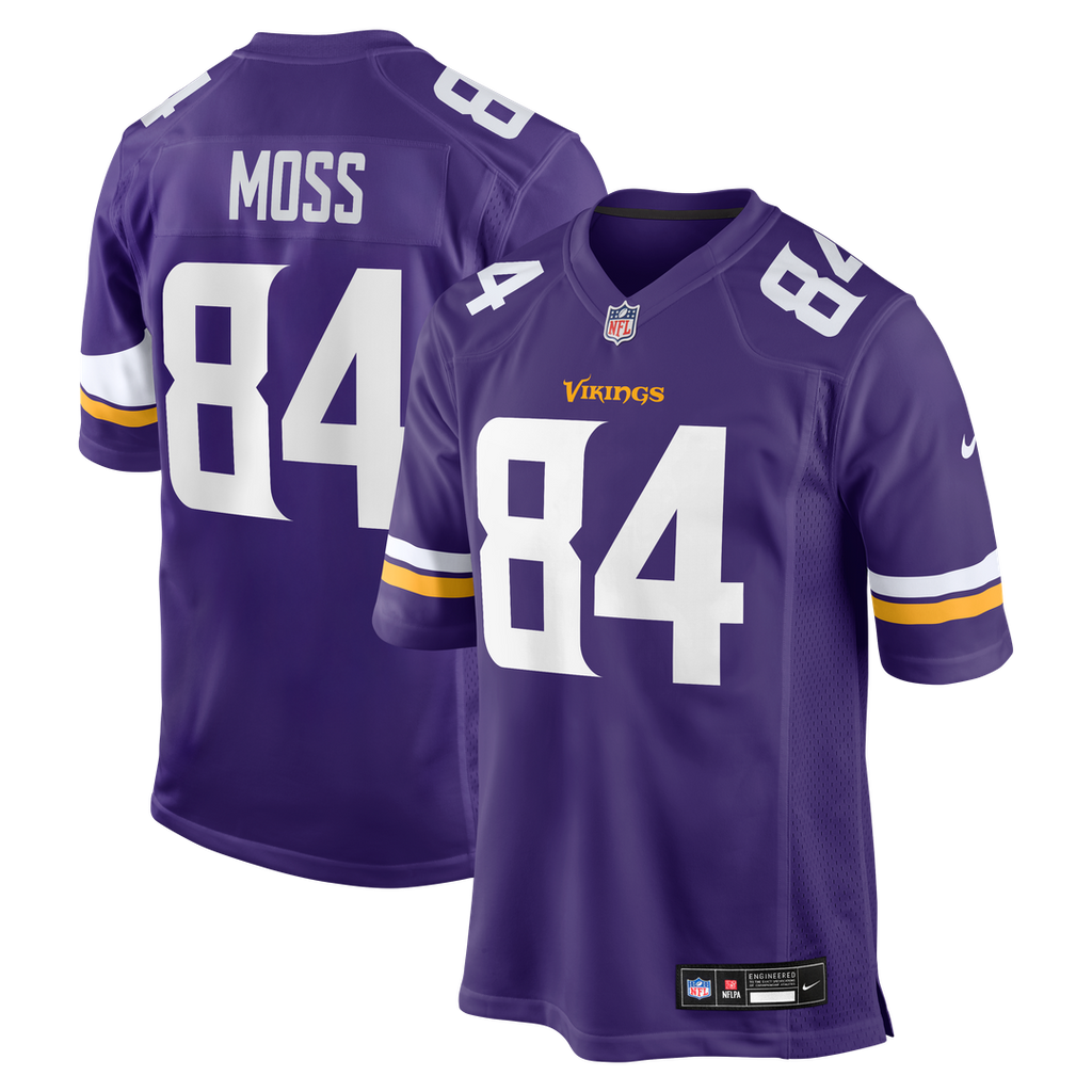 Minnesota Vikings Randy Moss Purple Game Retired Player Jersey product image 9, provided for visual reference and product