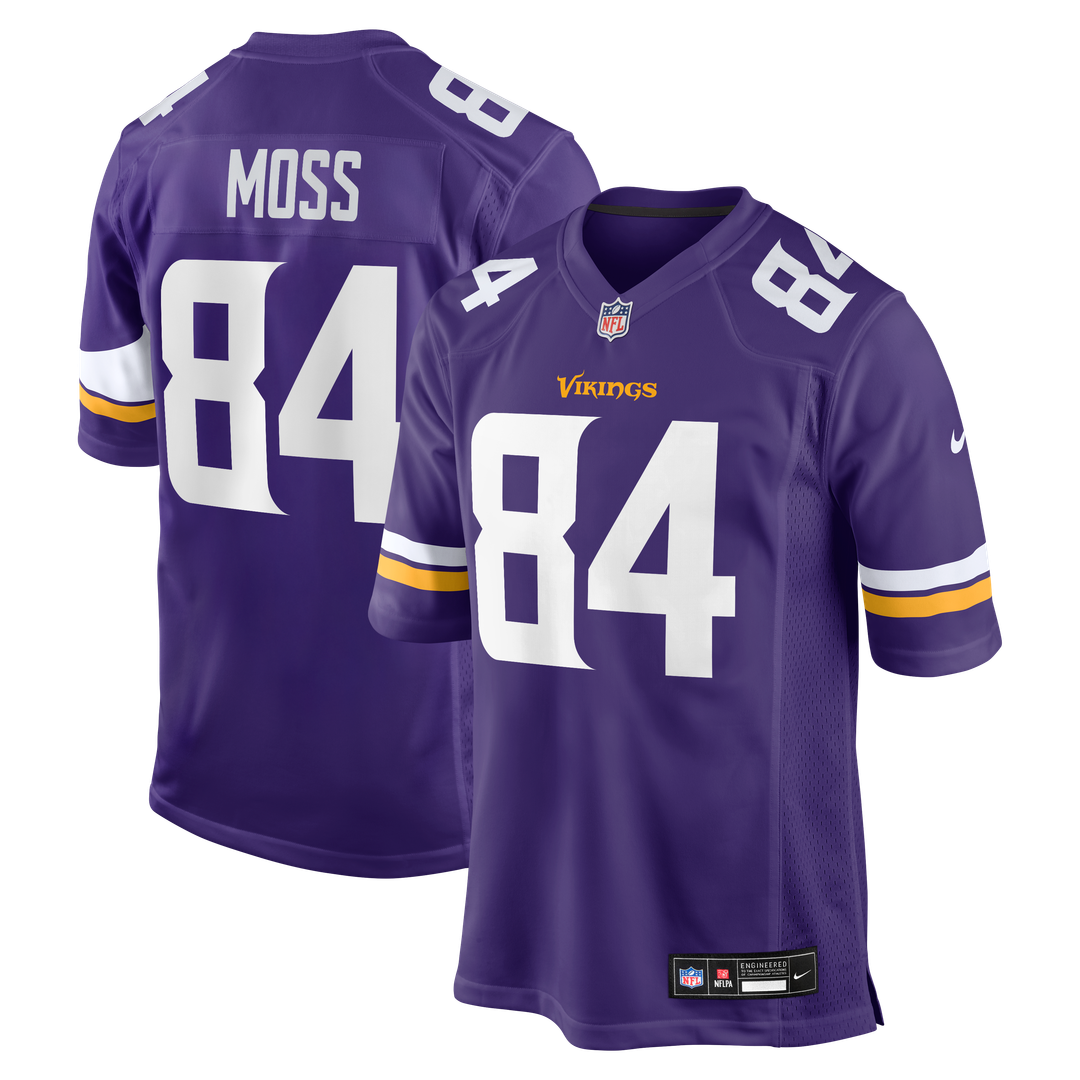 Minnesota Vikings Randy Moss White Retired Player Game Jersey product image 7, provided for visual reference and product