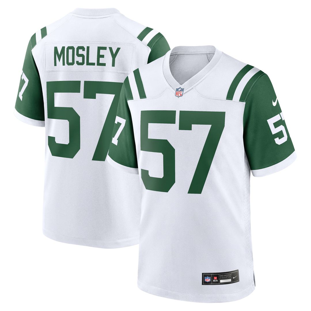 New York Jets C.J. Mosley White Classic Alternate Game Jersey product image 4, provided for visual reference and product