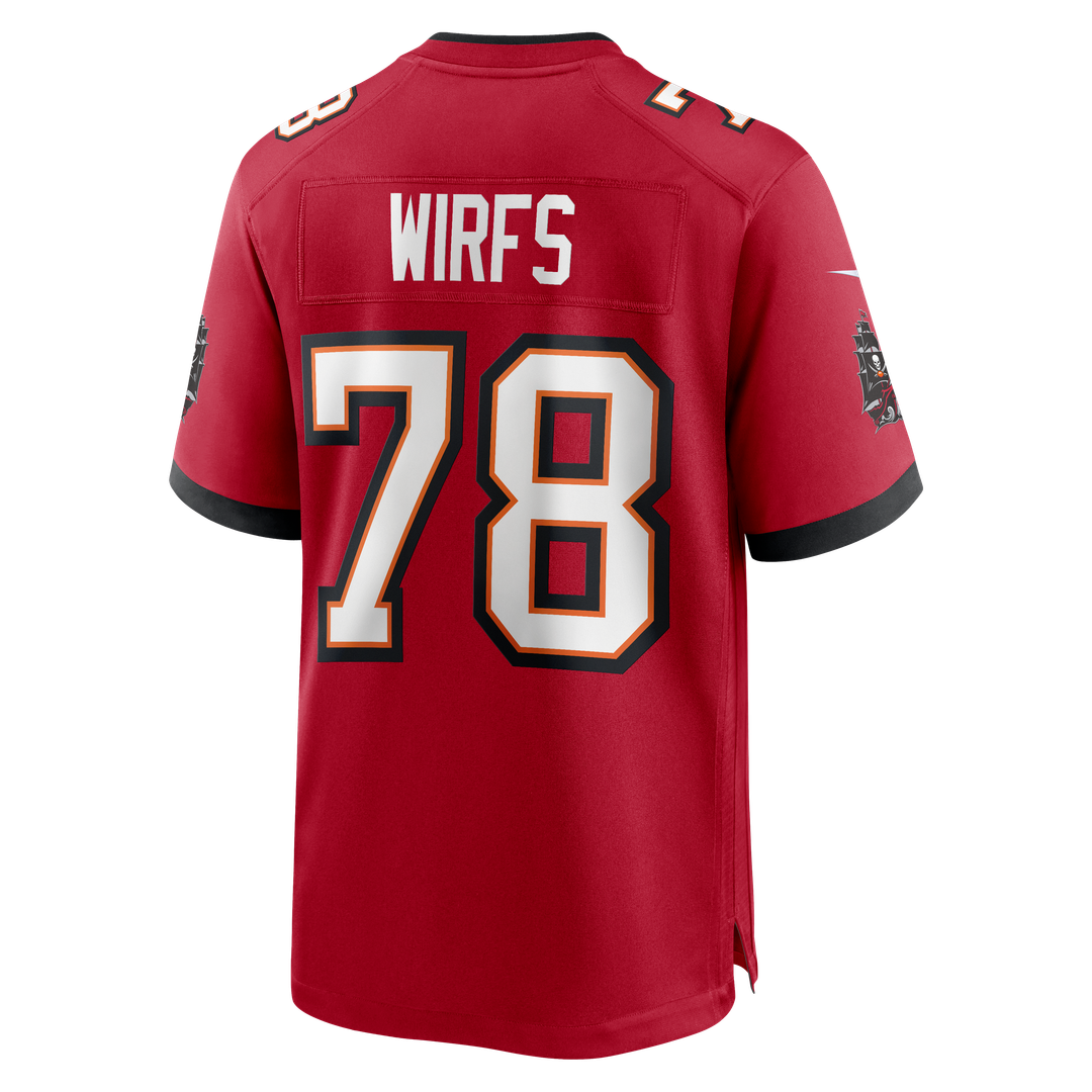 Tampa Bay Buccaneers Tristan Wirfs Red Player Game Jersey product image 11, provided for visual reference and product detail