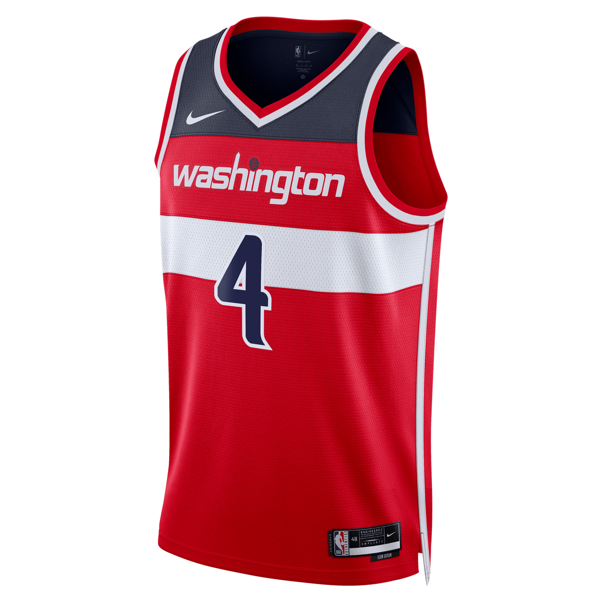 AJ Dybantsa Washington Wizards Swingman Icon Jersey - Red - Unisex product image 3, provided for visual reference and