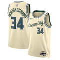 Milwaukee Bucks 2025/26 City Edition Swingman Basketball Jersey - Cream - Giannis Antetokounmpo - Unisex product image 1,