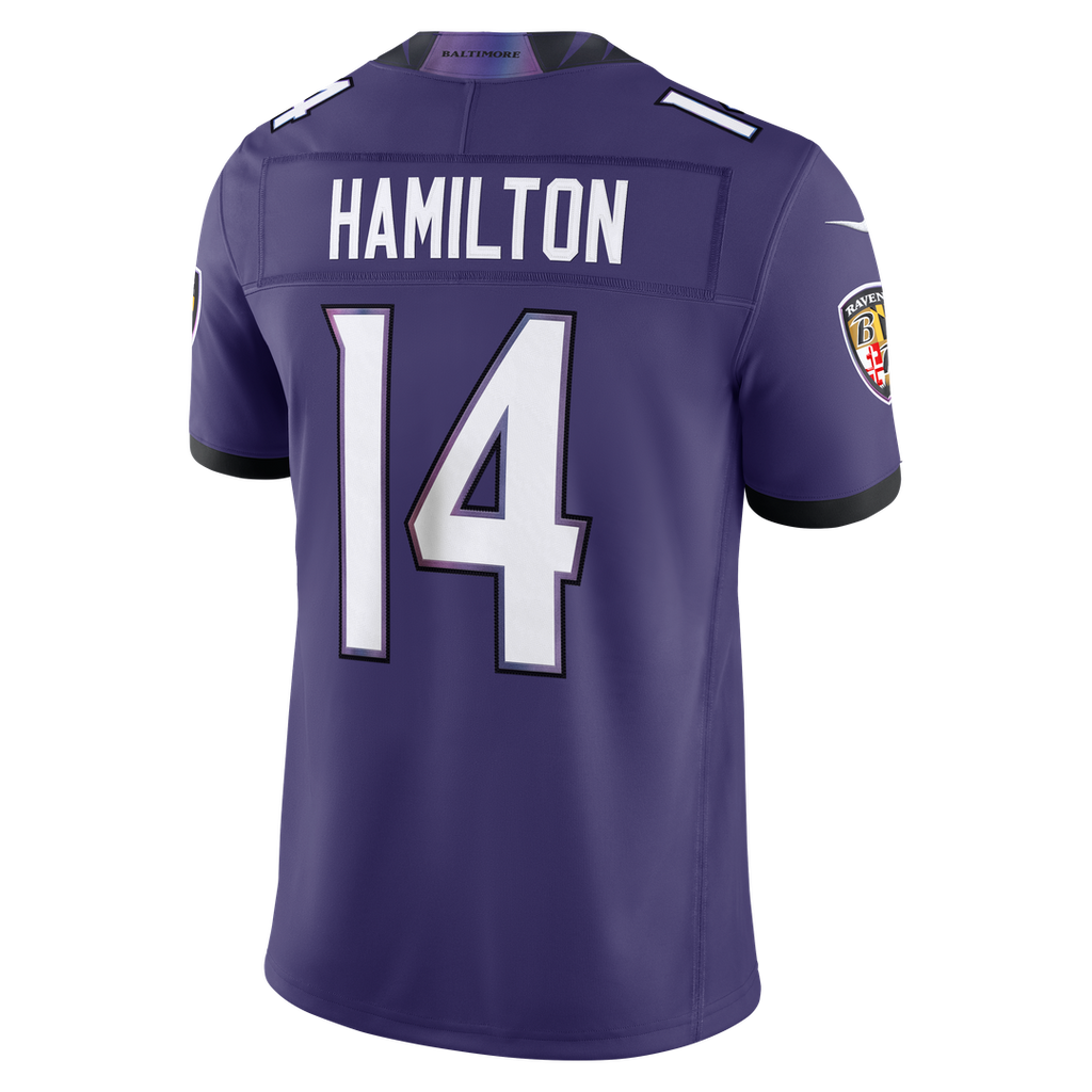 Baltimore Ravens Kyle Hamilton Black Alternate Vapor F.U.S.E. Stitched Limited Jersey product image 9, provided for visual