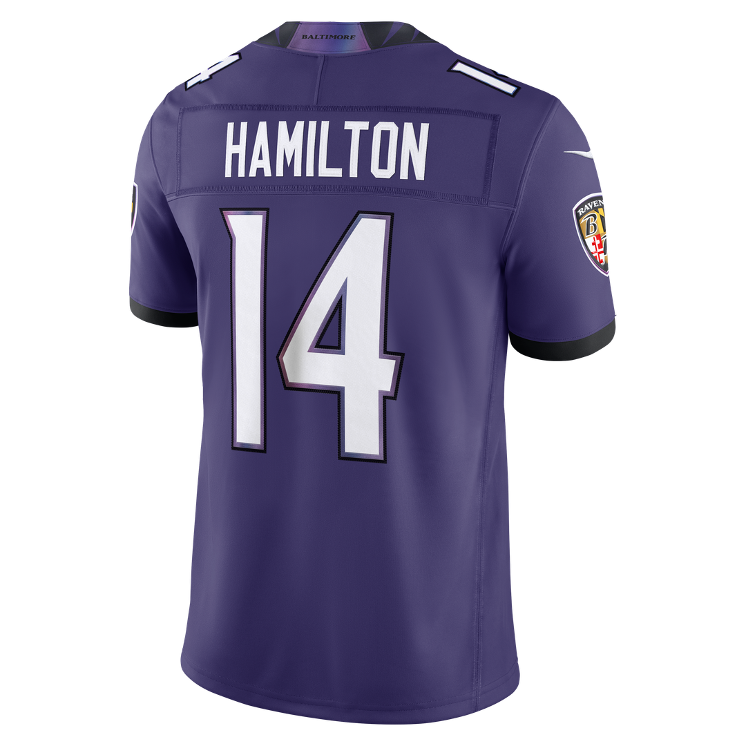 Baltimore Ravens Kyle Hamilton Black Alternate Vapor F.U.S.E. Stitched Limited Jersey product image 9, provided for visual