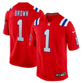 New England Patriots A.J. Brown Red Game Jersey product image 1, provided for visual reference and product detail review