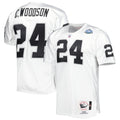 Las Vegas Raiders 2002 Charles Woodson White Authentic Throwback Retired Player Jersey product image 1, provided for visual