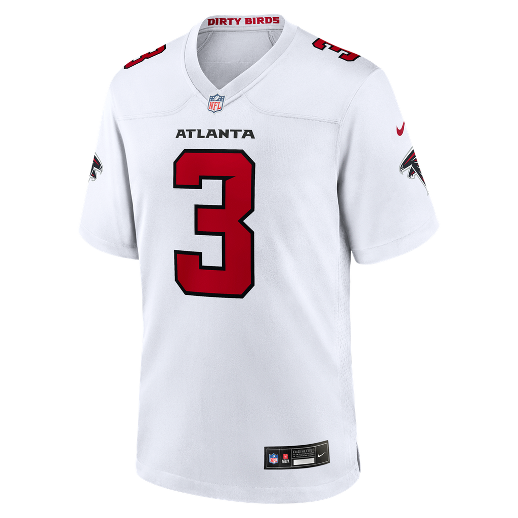 Atlanta Falcons Jessie Bates III White Game Jersey product image 2, provided for visual reference and product detail review