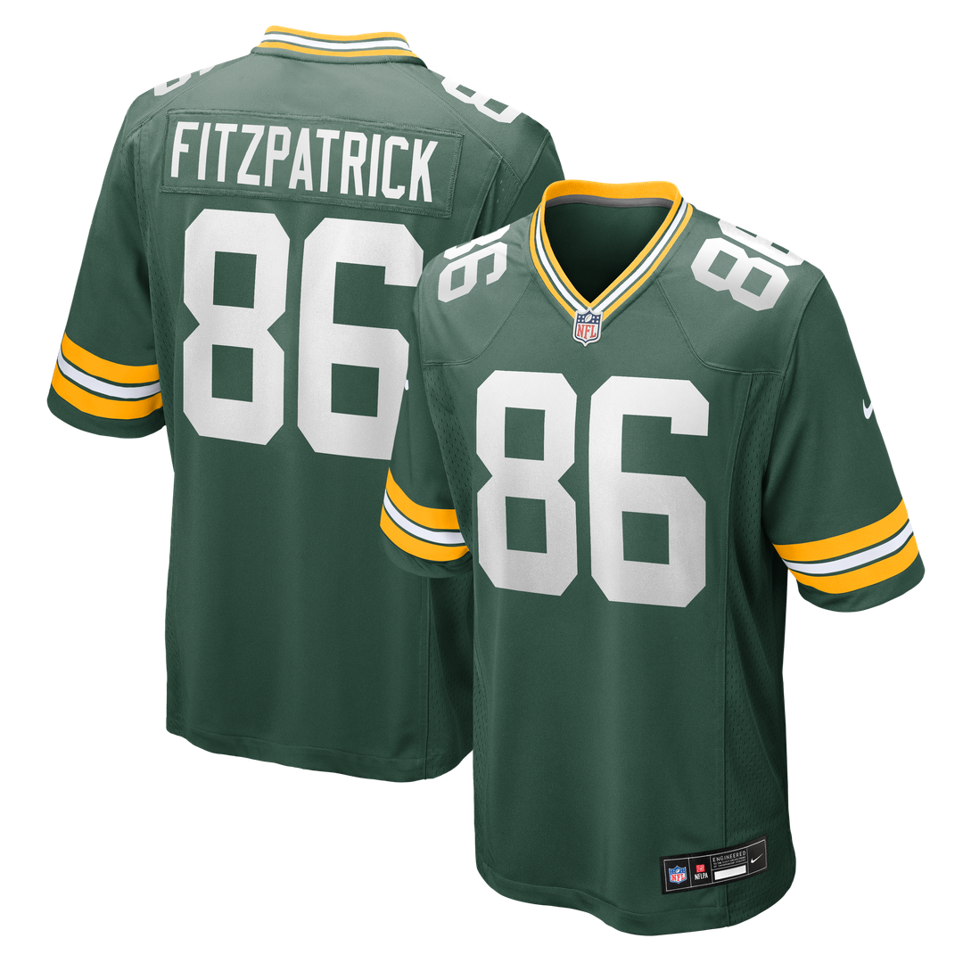 Green Bay Packers John FitzPatrick Green Team Game Jersey product image 1, provided for visual reference and product detail