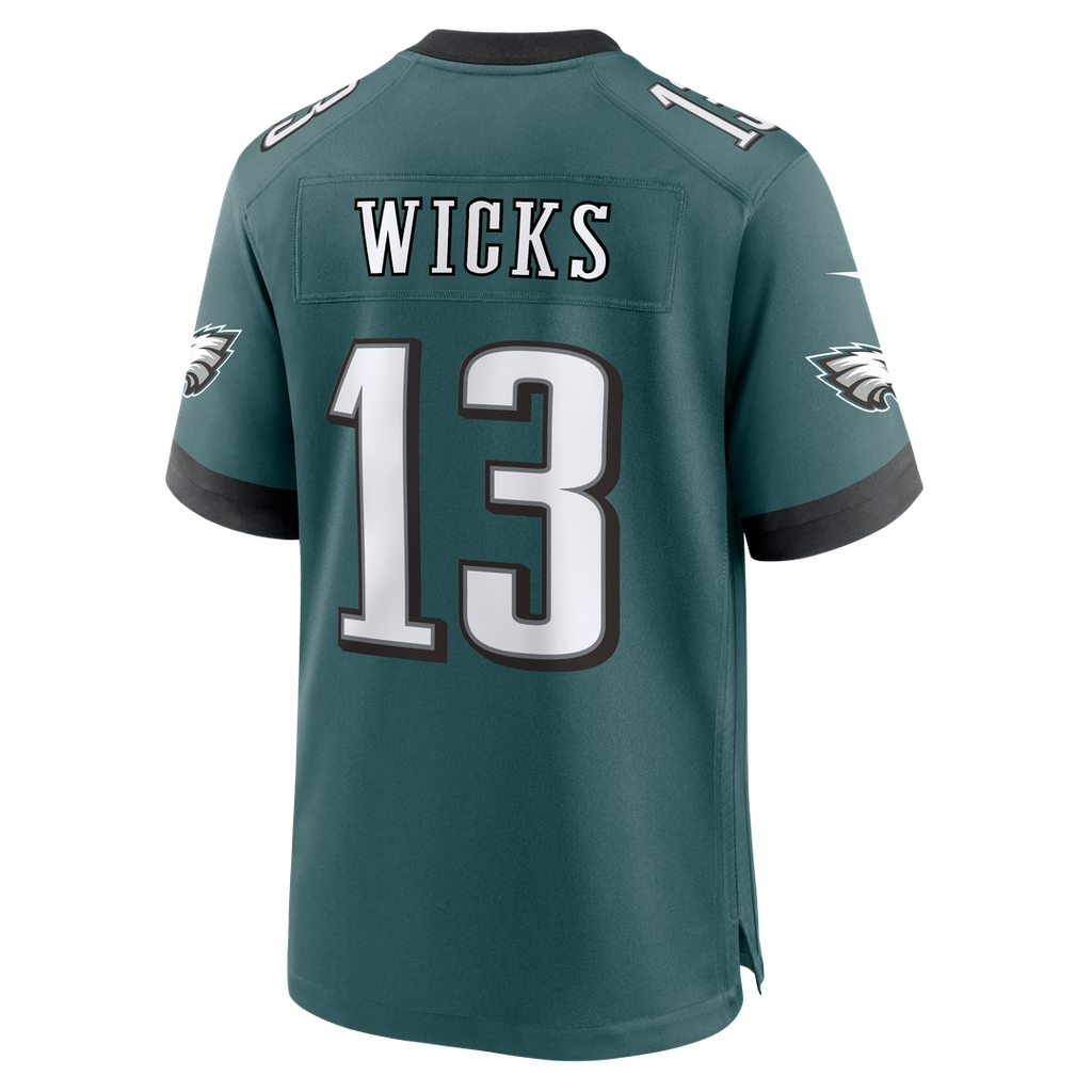 Philadelphia Eagles Dontayvion Wicks Midnight Green Team Game Jersey product image 3, provided for visual reference and