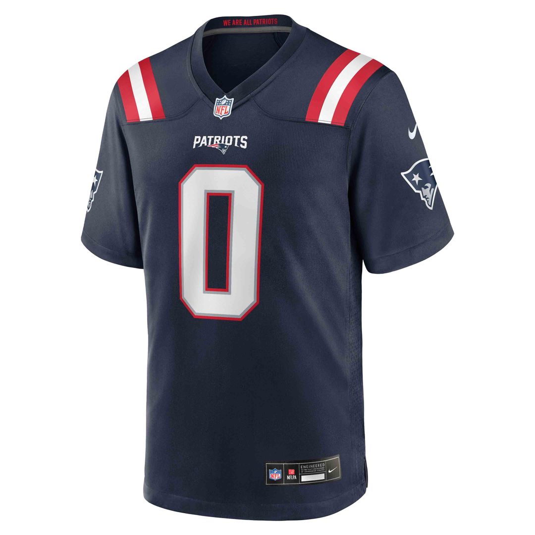 New England Patriots Christian Gonzalez Navy Team Game Jersey product image 10, provided for visual reference and product